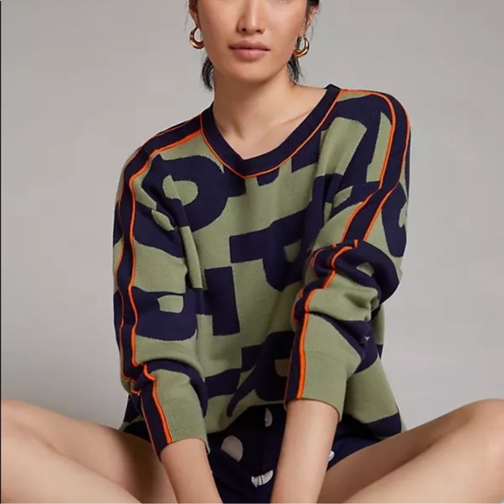 Anthropologie Daily Practice Logo Pullover Sweater Top